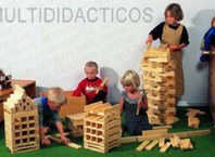 Bloques en madera natural XXL