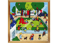 Puzzle mercado parque infantil